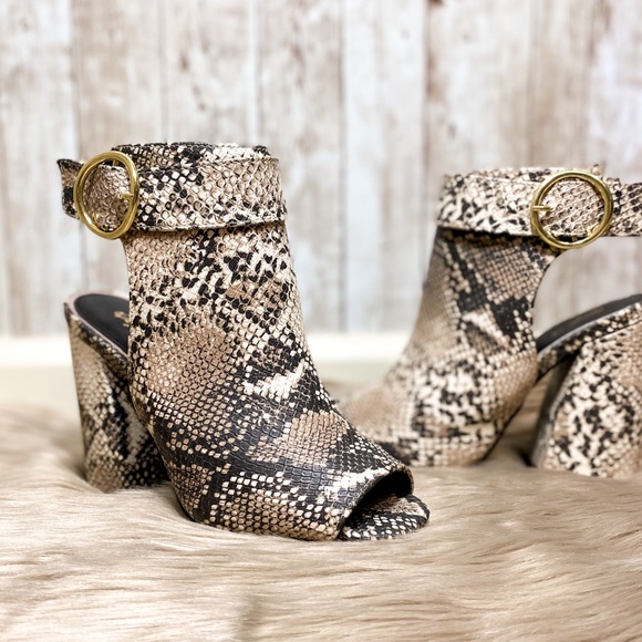 Qupid Snake Print Booties - Picture 2 of 8